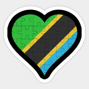 Tanzanian Jigsaw Puzzle Heart Design - Gift for Tanzanian With Tanzania Roots Sticker